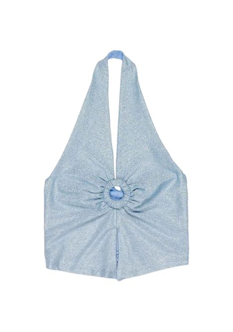 Top scollo all'americana Lù-Lù BY MISS GRANT | LL4380AZZURRO